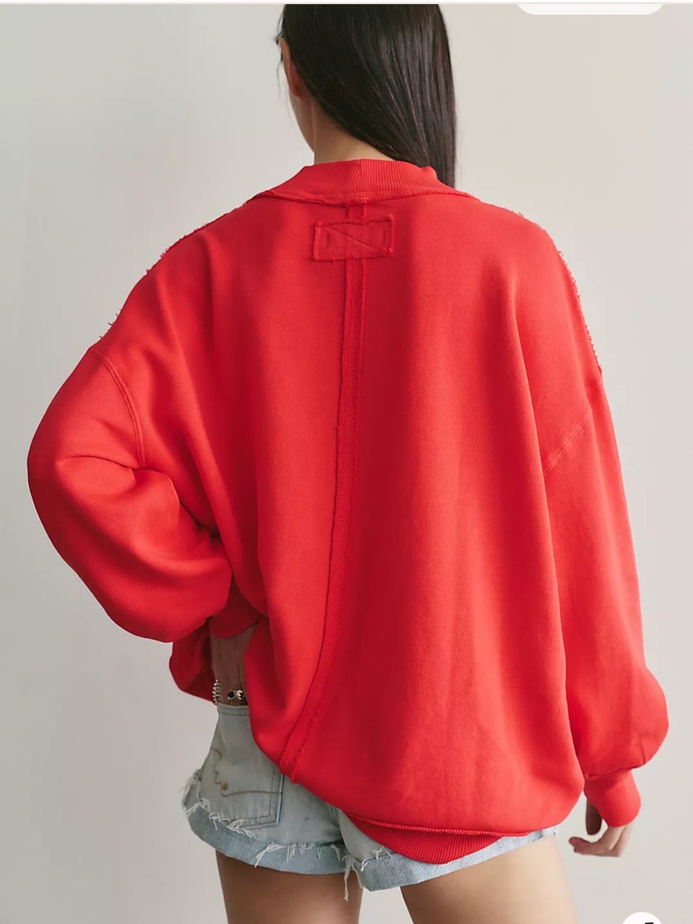 We the Free Palm Springs Pullover Red Women’s Medium Oversized Mockneck Sweater - Picture 2 of 6